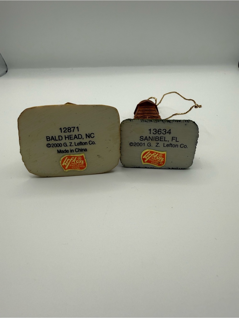 Vintage Lefton Lighthouse Christmas Ornaments Bald Head NC & Sanibel FL - Picture 2 of 5